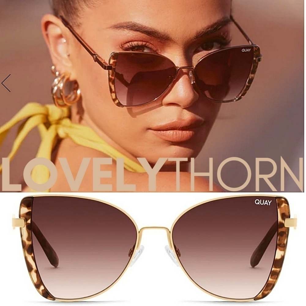 QUAY // ltd ed brown tortoise detail butterfly frame with brown fade lenses - Picture 3 of 15